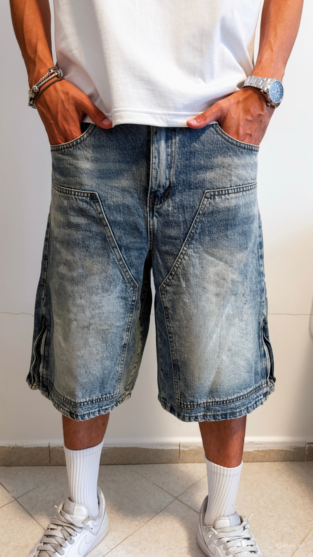 NAM Carpenter Denim Shorts – Vintage Wash Urban Fit