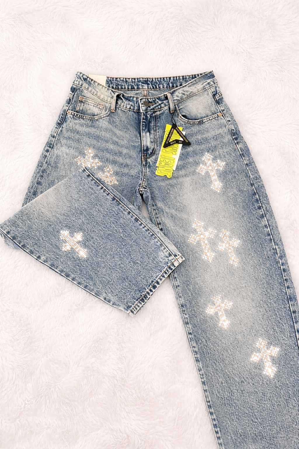 NAM Cross Strass Baggy Jeans