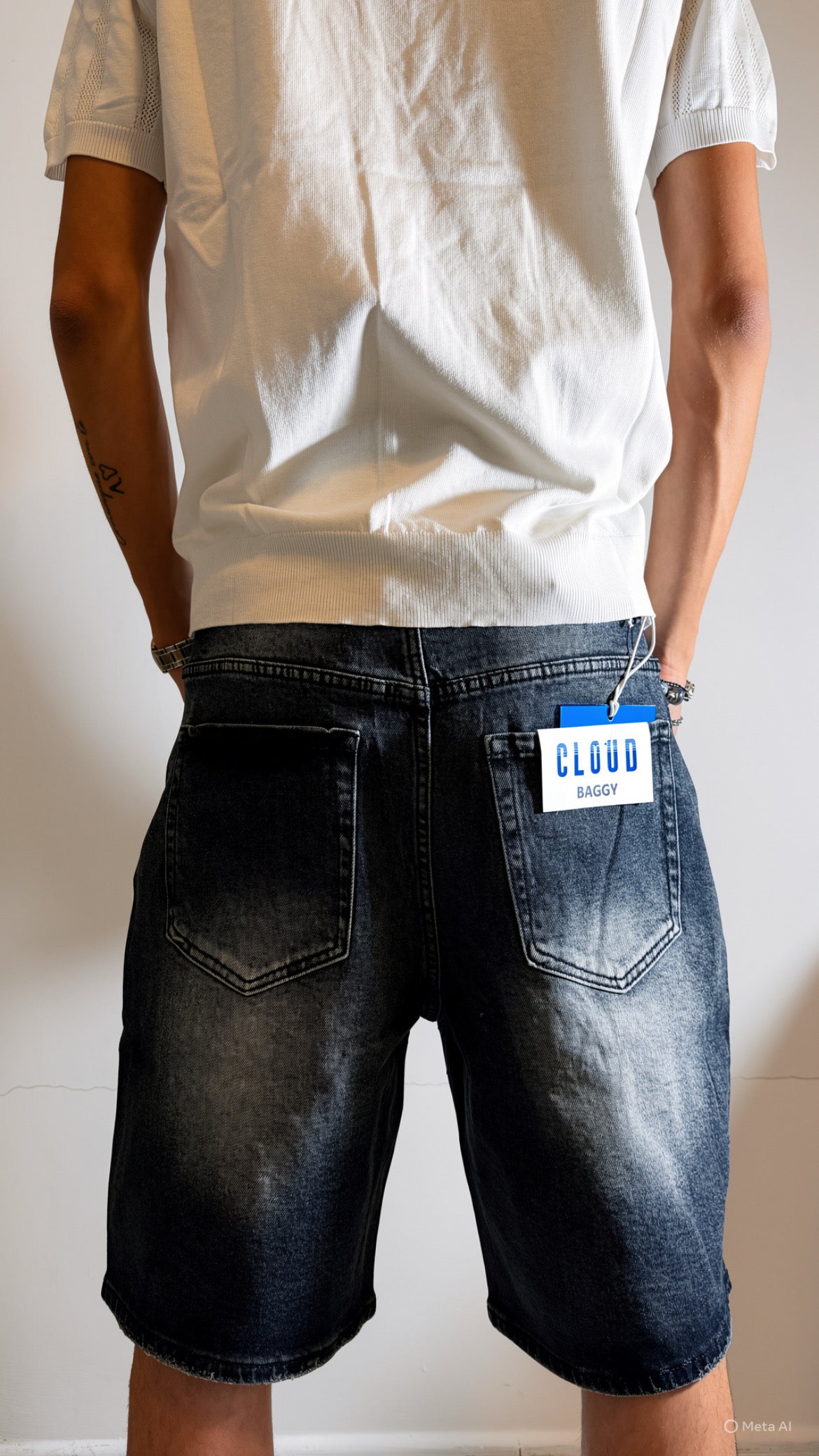 NAM Crystal Fade Denim Shorts – Rhinestone Urban Fit