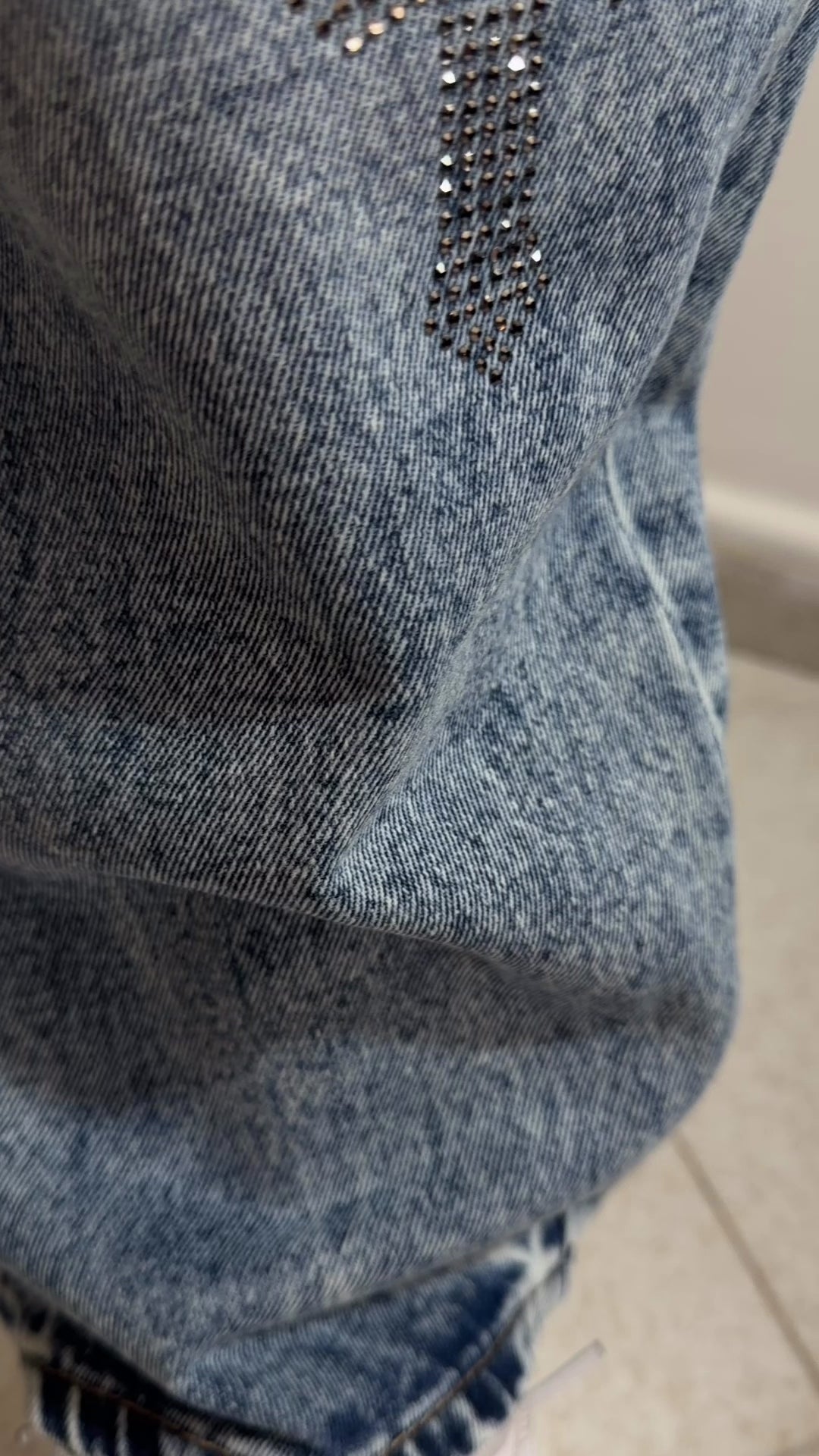 NAM Cross Strass Baggy Jeans